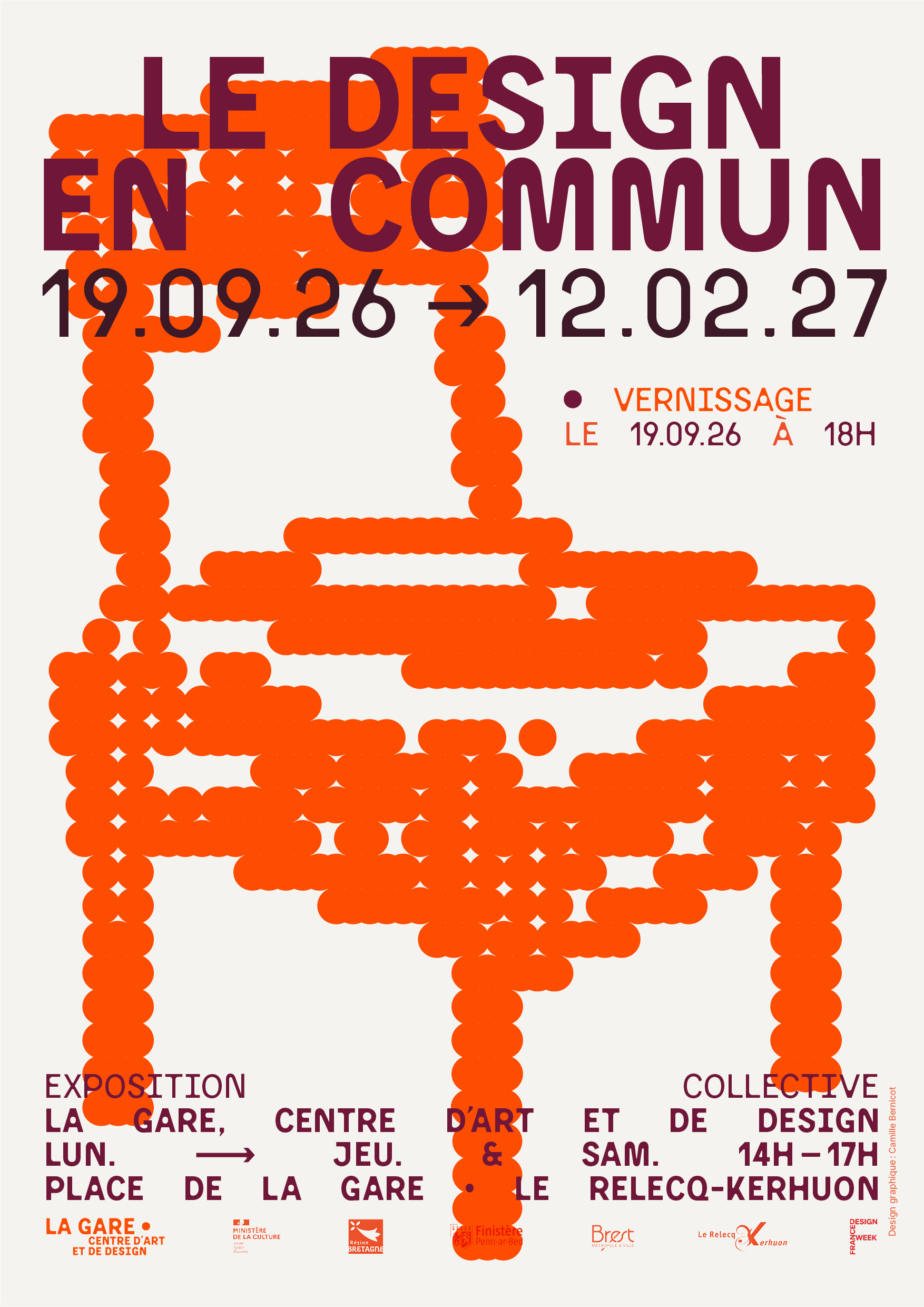Affiche de l'exposition collective Le design en commun • La Gare, Centre d'art et de design