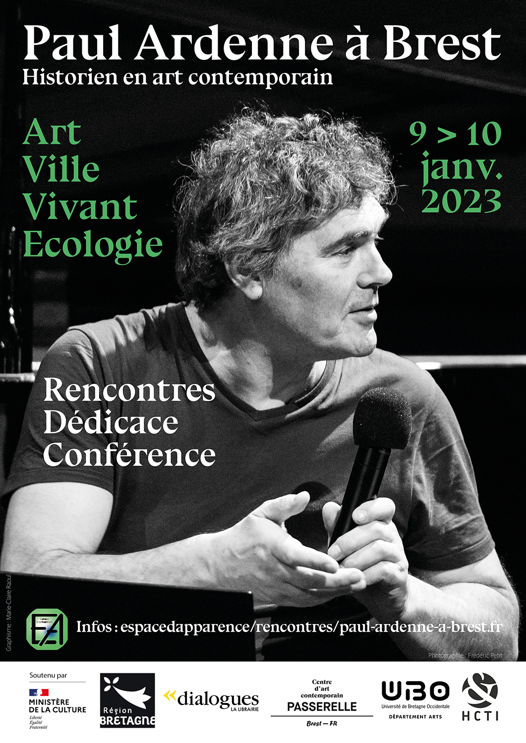 Affiche de l'évènement Paul Ardenne à Brest, les 9 et 10 janvier 2023