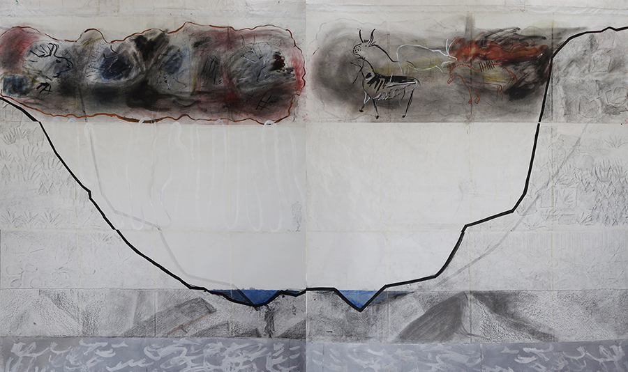 Assemblage Recto-Verso du dessin n°7 Extrait de l'ensemble "elle va monter jusquoù...la mer. Crédit photo © Marie-Michèle Lucas ucas_