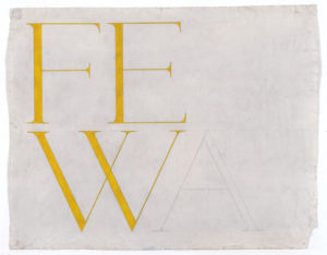Franz Erhard Walther, FEW (Fewa), de l’ensemble Wortbild, 1958. Collection Frac Bretagne © Franz Erhard Walther